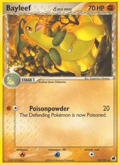 Carta Bayleef δ 26/101 do set Dragon Frontiers — Pokémon TCG | Bynx