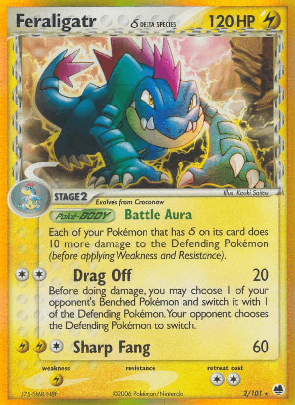 Carta Feraligatr δ 2/101 do set Dragon Frontiers — Pokémon TCG | Bynx