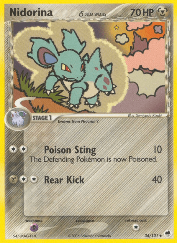 Carta Nidorina δ 34/101 do set Dragon Frontiers — Pokémon TCG | Bynx