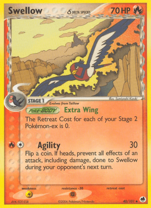 Carta Swellow δ 40/101 do set Dragon Frontiers — Pokémon TCG | Bynx