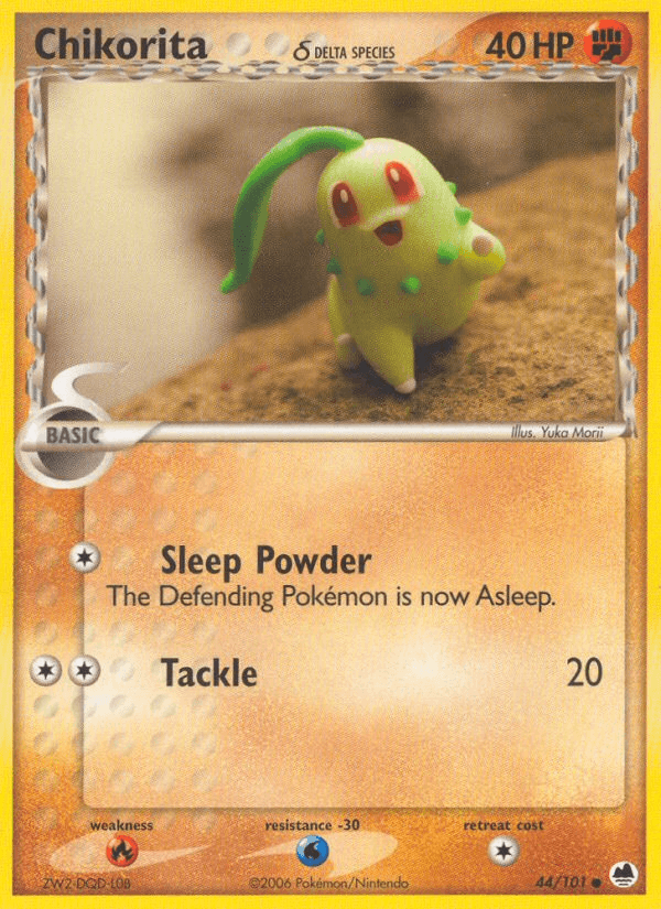 Carta Chikorita δ 44/101 do set Dragon Frontiers — Pokémon TCG | Bynx