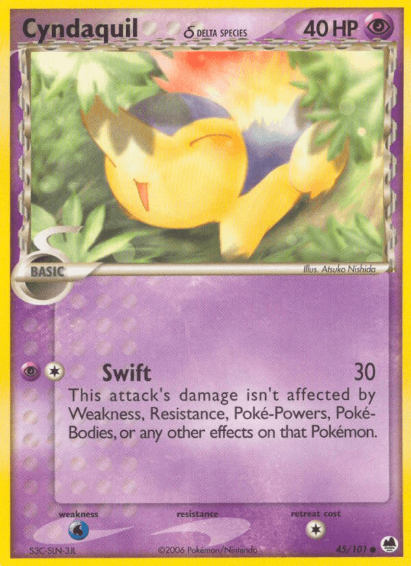 Carta Cyndaquil δ 45/101 do set Dragon Frontiers — Pokémon TCG | Bynx