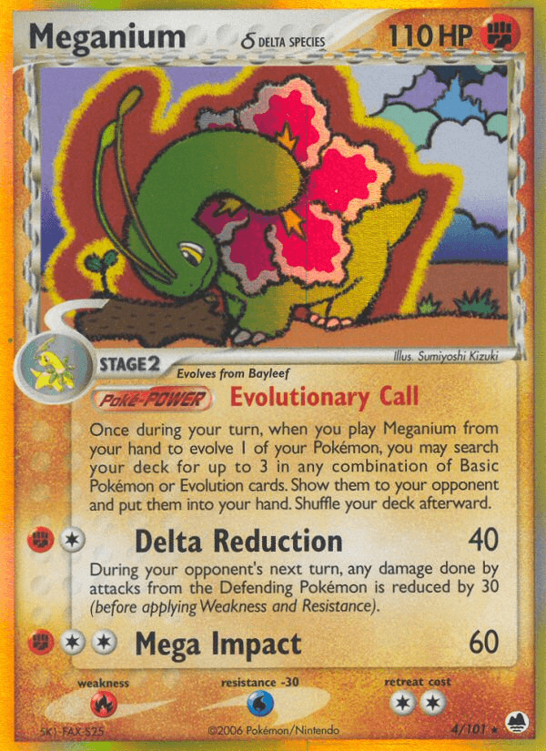 Carta Meganium δ 4/101 do set Dragon Frontiers — Pokémon TCG | Bynx