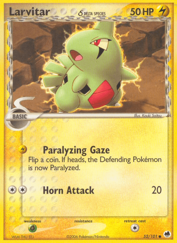 Carta Larvitar δ 52/101 do set Dragon Frontiers — Pokémon TCG | Bynx