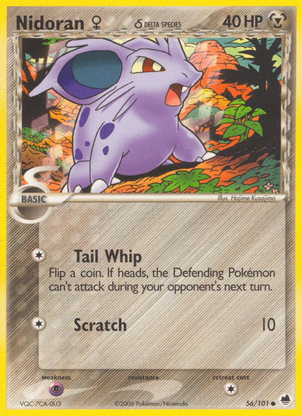 Carta Nidoran ♀ δ 56/101 do set Dragon Frontiers — Pokémon TCG | Bynx