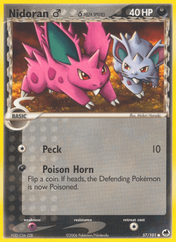 Carta Nidoran ♂ δ 57/101 do set Dragon Frontiers — Pokémon TCG | Bynx