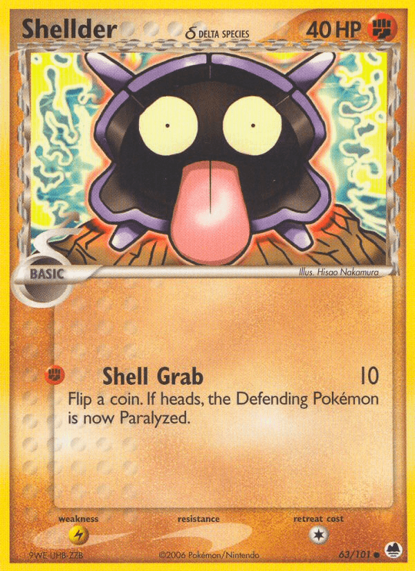 Carta Shellder δ 63/101 do set Dragon Frontiers — Pokémon TCG | Bynx
