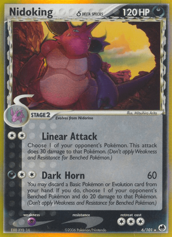 Carta Nidoking δ 6/101 do set Dragon Frontiers — Pokémon TCG | Bynx
