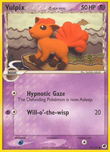Carta Vulpix δ 70/101 do set Dragon Frontiers — Pokémon TCG | Bynx