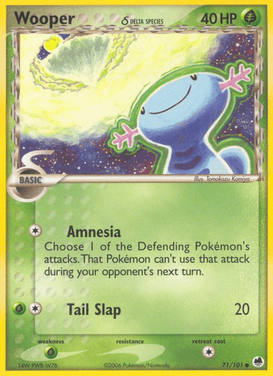 Carta Wooper δ 71/101 do set Dragon Frontiers — Pokémon TCG | Bynx