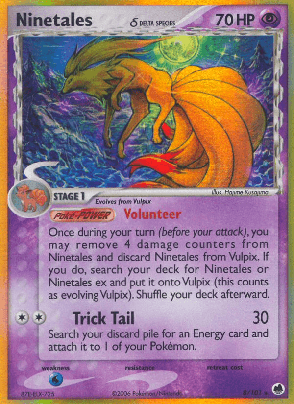 Carta Ninetales δ 8/101 do set Dragon Frontiers — Pokémon TCG | Bynx