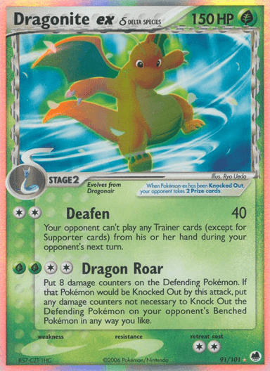 Carta Dragonite ex δ 91/101 do set Dragon Frontiers — Pokémon TCG | Bynx