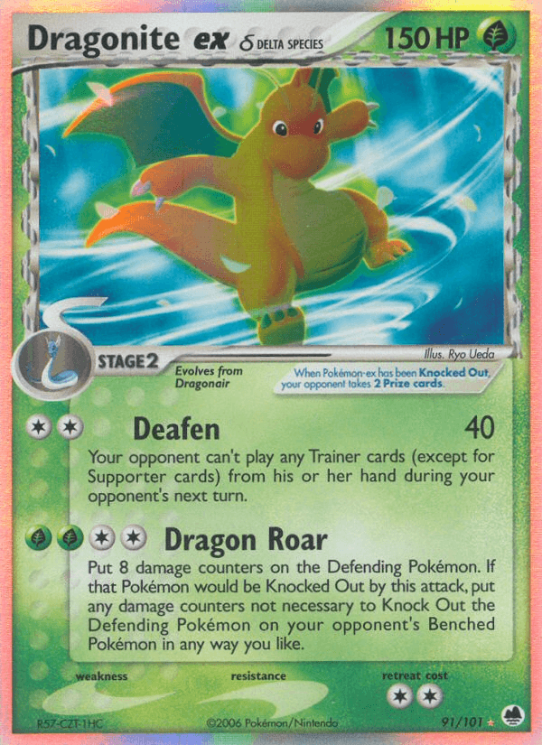 Carta Dragonite ex δ 91/101 do set Dragon Frontiers — Pokémon TCG | Bynx