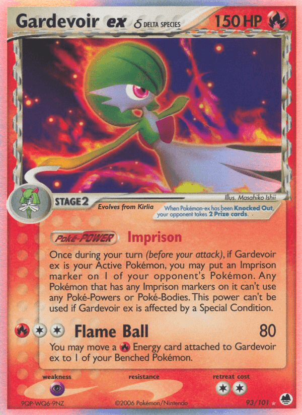 Carta Gardevoir ex δ 93/101 do set Dragon Frontiers — Pokémon TCG | Bynx