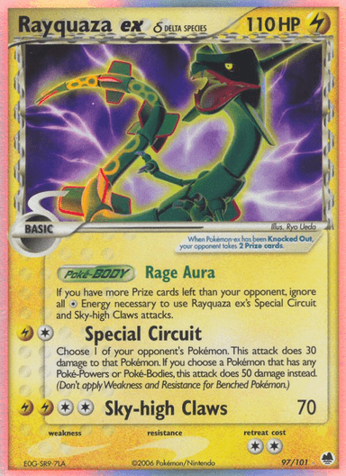 Carta Rayquaza ex δ 97/101 do set Dragon Frontiers — Pokémon TCG | Bynx