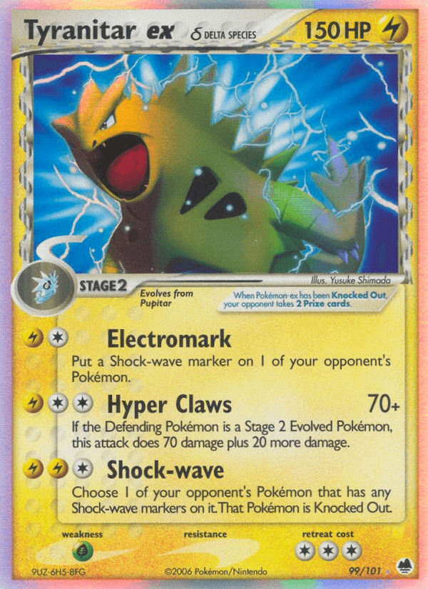 Carta Tyranitar ex δ 99/101 do set Dragon Frontiers — Pokémon TCG | Bynx