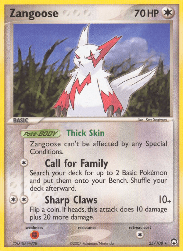 Carta Zangoose 25/108 do set Power Keepers — Pokémon TCG | Bynx