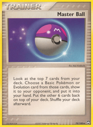 Carta Master Ball 78/108 do set Power Keepers — Pokémon TCG | Bynx