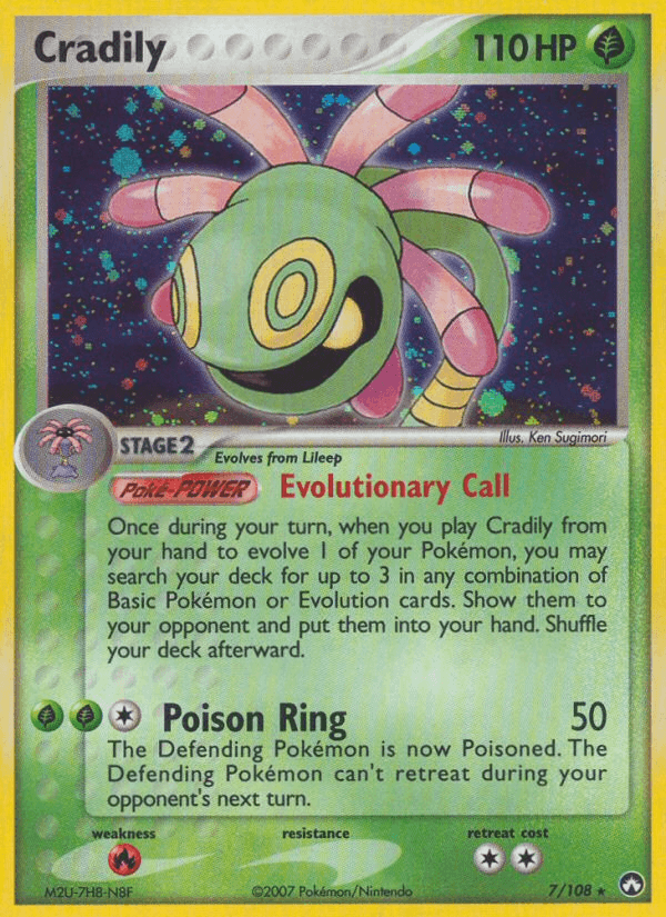 Carta Cradily 7/108 do set Power Keepers — Pokémon TCG | Bynx