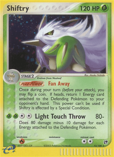 Carta Shiftry 12/100 do set Sandstorm — Pokémon TCG | Bynx