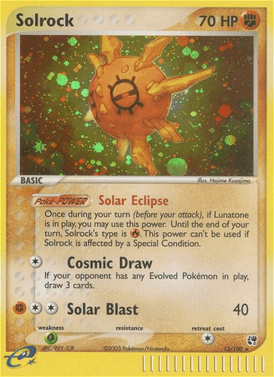 Carta Solrock 13/100 do set Sandstorm — Pokémon TCG | Bynx
