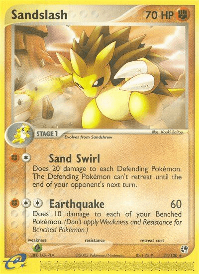 Carta Sandslash 21/100 do set Sandstorm — Pokémon TCG | Bynx