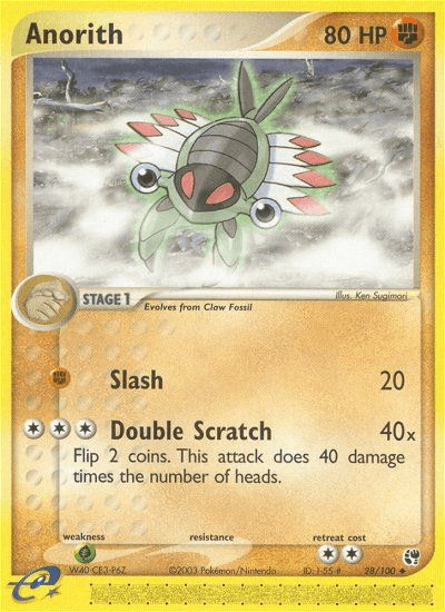 Carta Anorith 28/100 do set Sandstorm — Pokémon TCG | Bynx