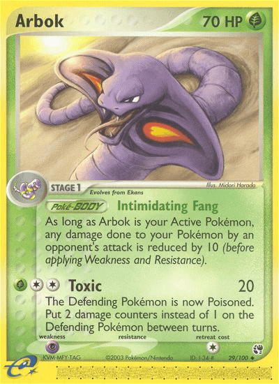 Carta Arbok 29/100 do set Sandstorm — Pokémon TCG | Bynx