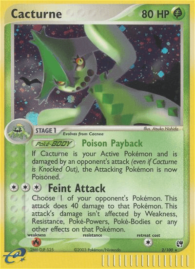 Carta Cacturne 2/100 do set Sandstorm — Pokémon TCG | Bynx