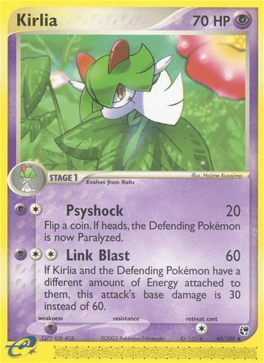 Carta Kirlia 40/100 do set Sandstorm — Pokémon TCG | Bynx