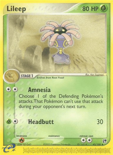 Carta Lileep 43/100 do set Sandstorm — Pokémon TCG | Bynx