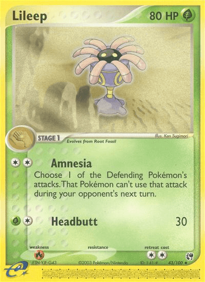 Carta Lileep 43/100 do set Sandstorm — Pokémon TCG | Bynx