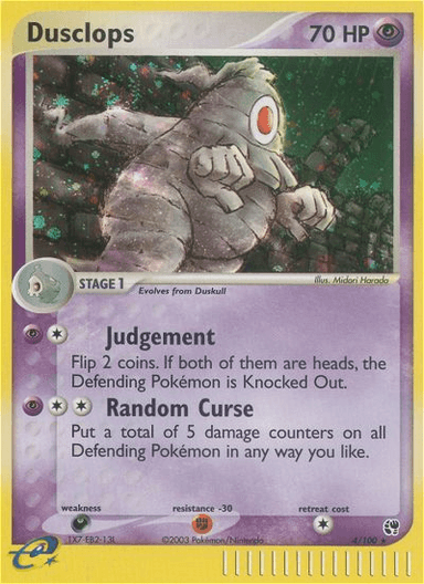 Carta Dusclops 4/100 do set Sandstorm — Pokémon TCG | Bynx