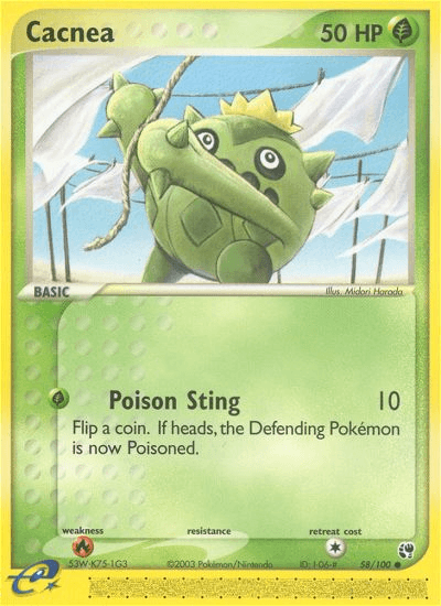 Carta Cacnea 58/100 do set Sandstorm — Pokémon TCG | Bynx
