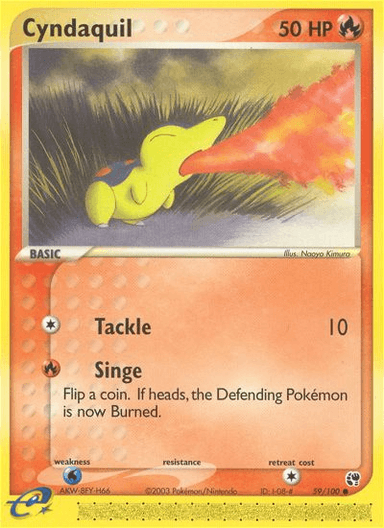Carta Cyndaquil 59/100 do set Sandstorm — Pokémon TCG | Bynx