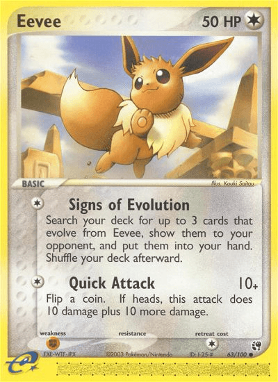 Carta Eevee 63/100 do set Sandstorm — Pokémon TCG | Bynx