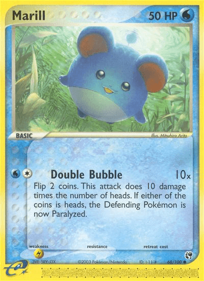 Carta Marill 68/100 do set Sandstorm — Pokémon TCG | Bynx