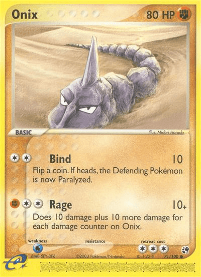 Carta Onix 71/100 do set Sandstorm — Pokémon TCG | Bynx