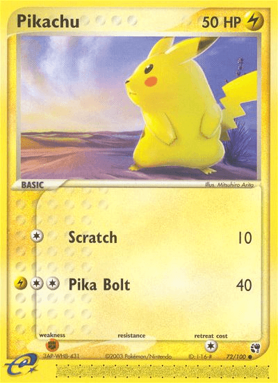 Carta Pikachu 72/100 do set Sandstorm — Pokémon TCG | Bynx