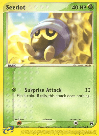 Carta Seedot 76/100 do set Sandstorm — Pokémon TCG | Bynx