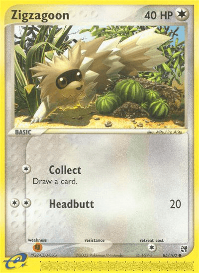 Carta Zigzagoon 85/100 do set Sandstorm — Pokémon TCG | Bynx