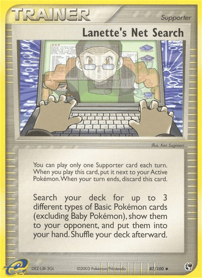 Carta Lanette's Net Search 87/100 do set Sandstorm — Pokémon TCG | Bynx