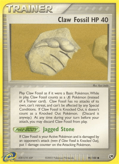 Carta Claw Fossil 90/100 do set Sandstorm — Pokémon TCG | Bynx