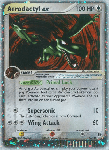 Carta Aerodactyl ex 94/100 do set Sandstorm — Pokémon TCG | Bynx