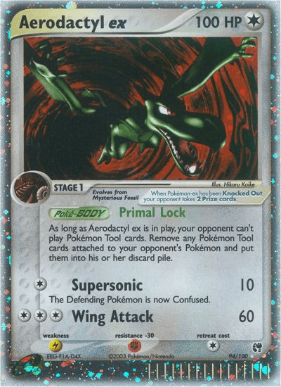 Carta Aerodactyl ex 94/100 do set Sandstorm — Pokémon TCG | Bynx