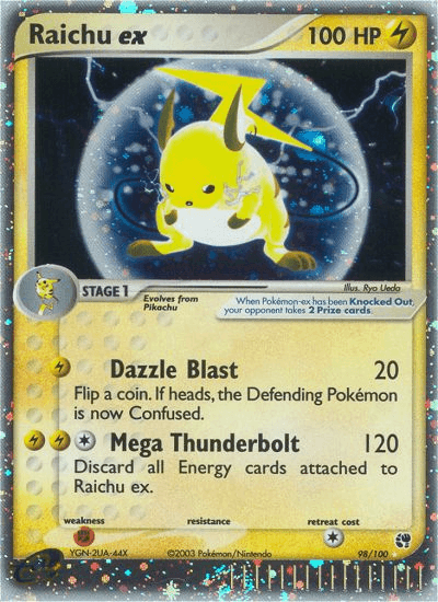 Carta Raichu ex 98/100 do set Sandstorm — Pokémon TCG | Bynx