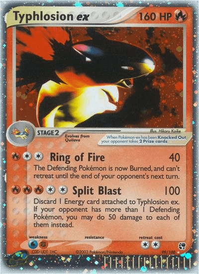 Carta Typhlosion ex 99/100 do set Sandstorm — Pokémon TCG | Bynx
