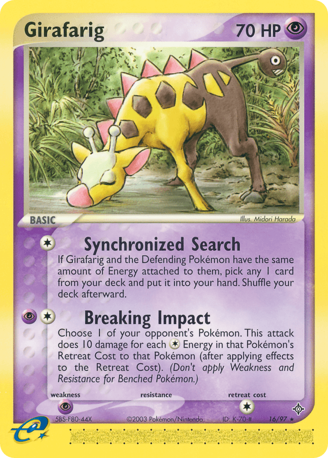 Carta Girafarig 16/97 do set Dragon — Pokémon TCG | Bynx
