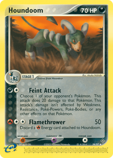 Carta Houndoom 34/97 do set Dragon — Pokémon TCG | Bynx
