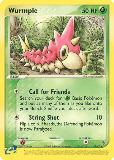 Carta Wurmple 81/97 do set Dragon — Pokémon TCG | Bynx